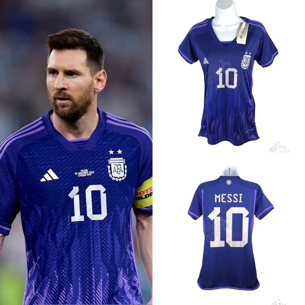 New 2023 ARGENTINA Women's AWAY Soccer Jersey Messi #10